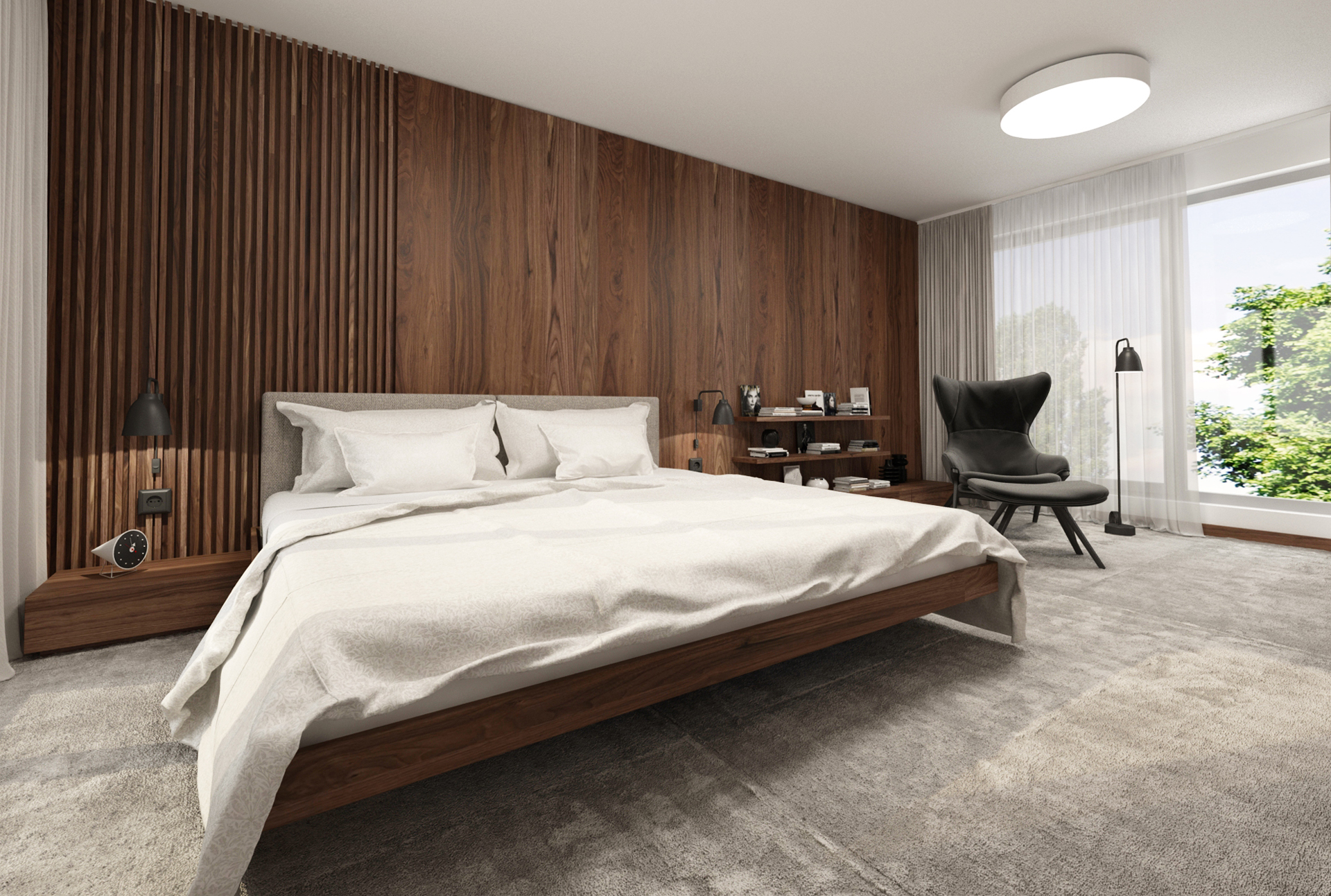 navrh interieru spalne, navrh spalne, interier spalne, interierovy dizajn, interierovy dizajner, veronika paluchova, rekonstrukcia rd, rekonstrukcia vily bratislava, rekonstrukcia bratislava, bedroom design, walnut design, orech, dyha, design room, luxury design, luxury apartment 