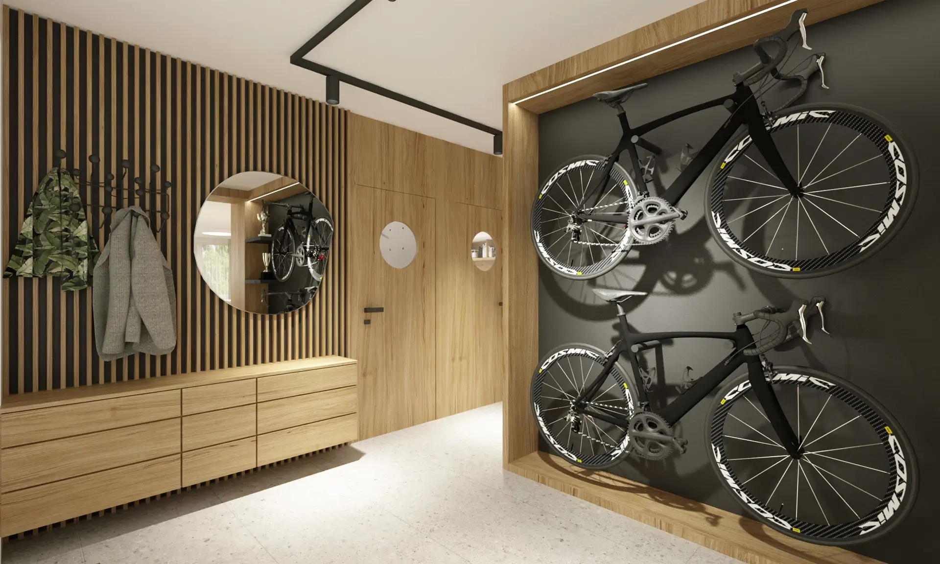 Návrh vstupnej haly rekonštruovaného bytu BA K3, Staré Mesto Bratislava, 93m²